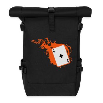carte poker card as flamme pique1 - Sac à dos roll top - noir - Devant