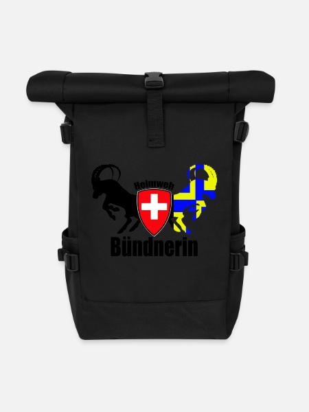 heimweh bündnerin - Rolltop Rucksack - Schwarz