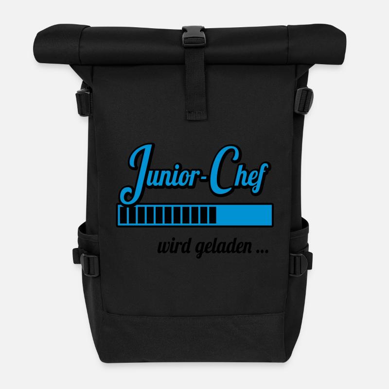 Junior-Chef wird geladen … (Schwangerschaft) - Rolltop Rucksack - Schwarz