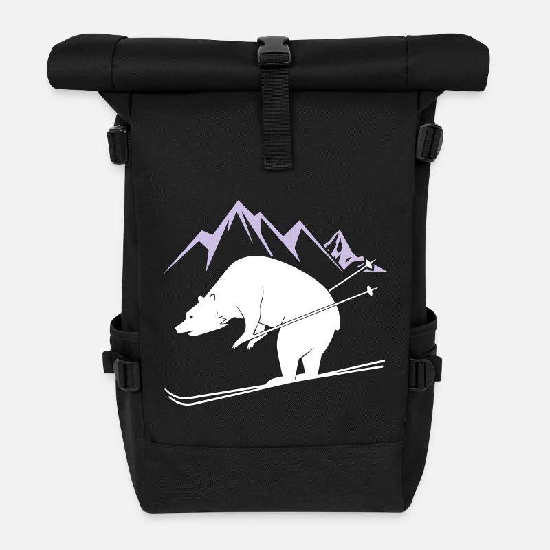 Snowboard Bear - Rolltop Rucksack - Schwarz