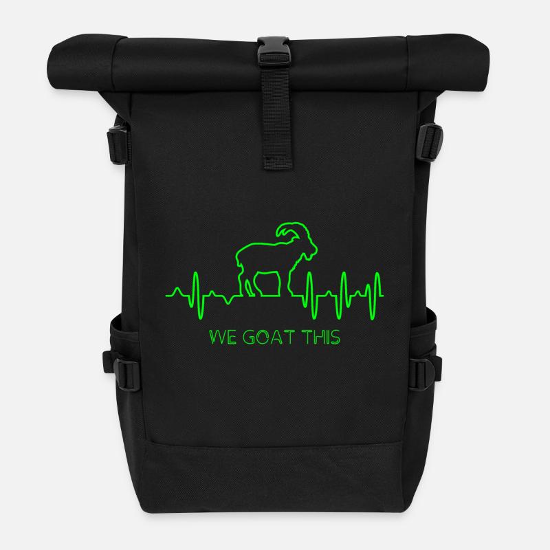 Ziege EKG - Rolltop Rucksack - Schwarz