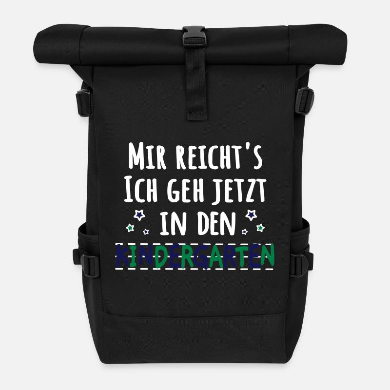 Kindergartenkind - mir reichts Kindergarten - Rolltop Rucksack - Schwarz
