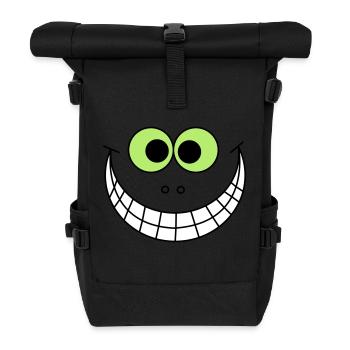 Big Smile - witziges Geschenk - Rolltop Rucksack - Schwarz - Vorne