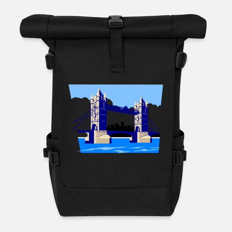 England London Tower Bridge - Roll Top Backpack - black