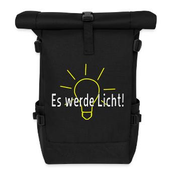 There will be light! - Roll Top Backpack - black - Front
