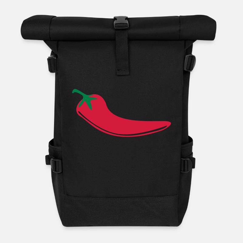 Red chili - Roll Top Backpack - black