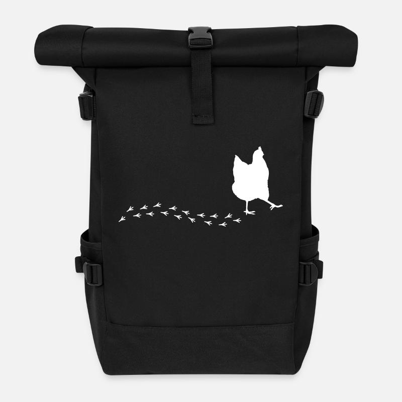 Witziges Huhn - Rolltop Rucksack - Schwarz