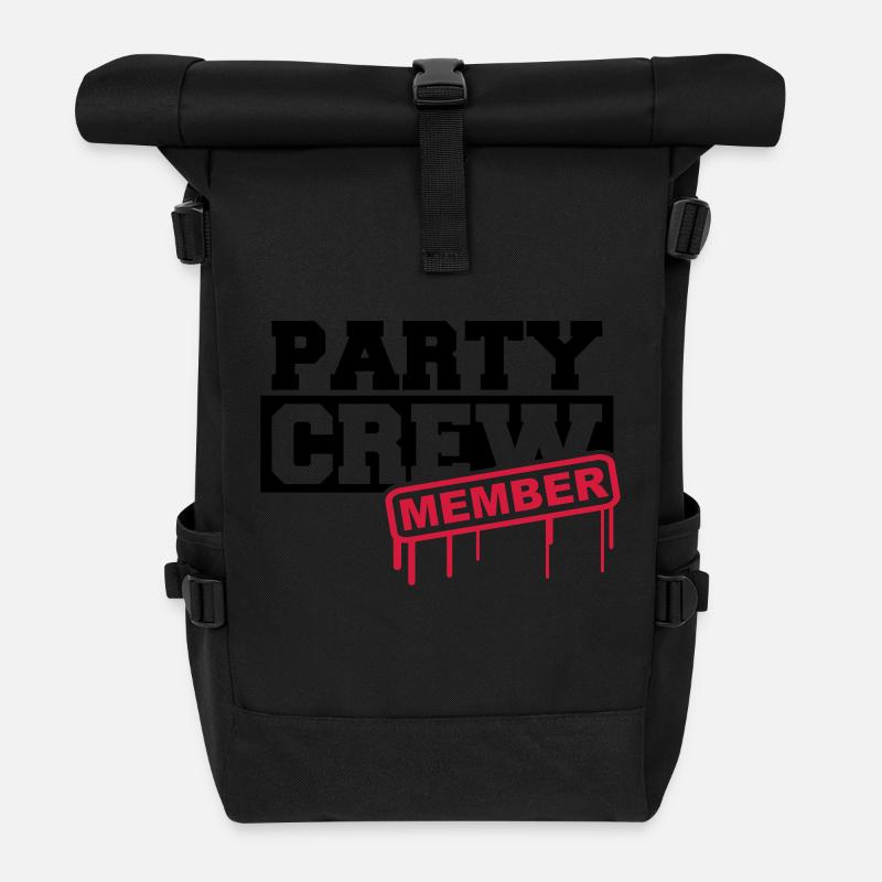 Party Crew Member - Rolltop Rucksack - Schwarz