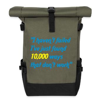 haven't failed - Rolltop Rucksack - Olive/Schwarz - Vorne