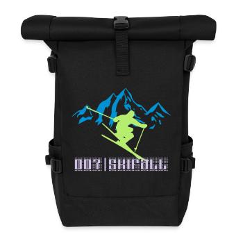 Skiing 007 - Roll Top Backpack - black - Front