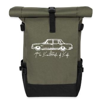 Wartburg 353 deluxe retro low oldshool - Rolltop Rucksack - Olive/Schwarz - Vorne