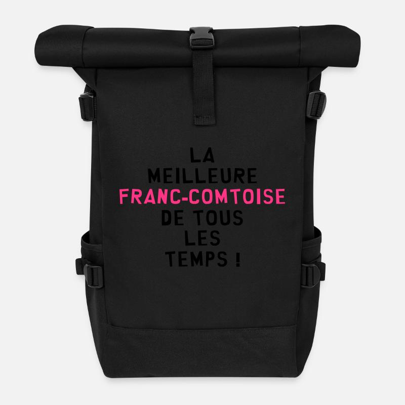 Franche-comté / Franc-Comtois / Franc-Comtoise - Sac à dos roll top - noir