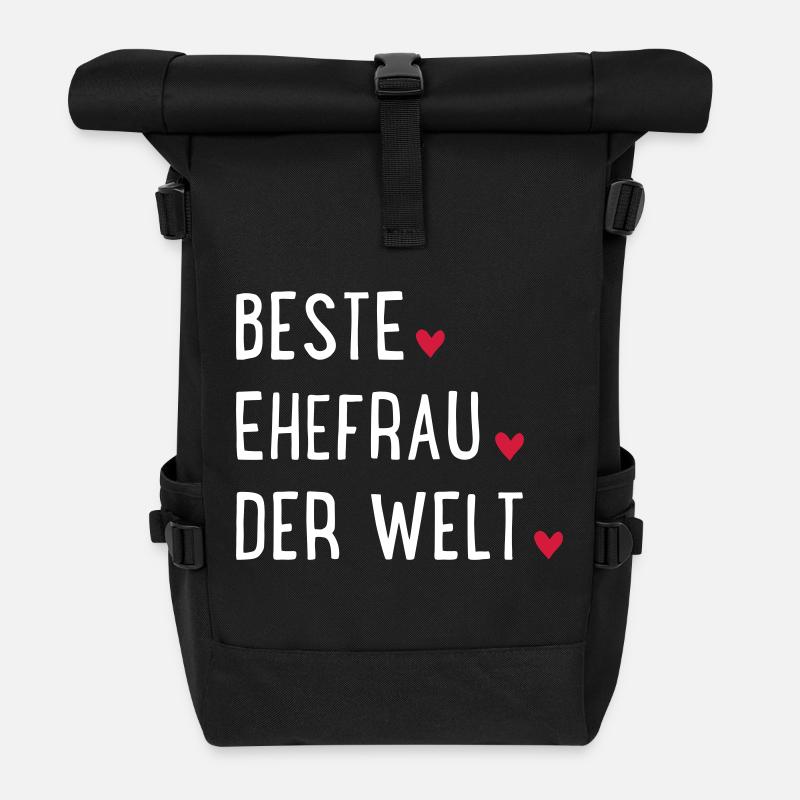 Beste Ehefrau der Welt - Rolltop Rucksack - Schwarz
