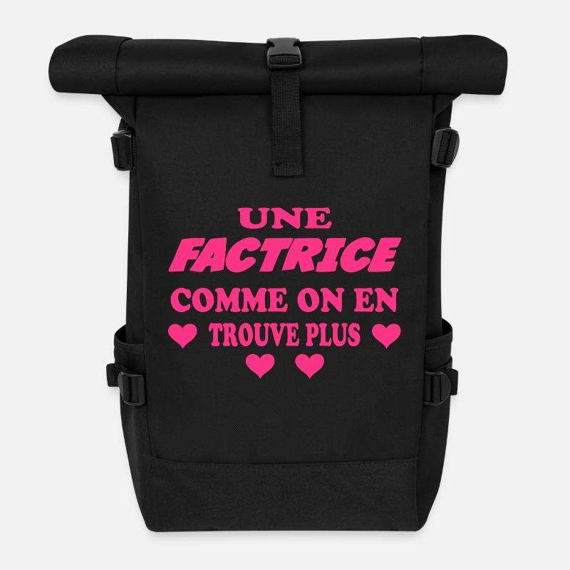Une factrice comme on en trouve plus - Rolltop Rucksack - Schwarz