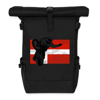 Speedway - Denmark Flag - Roll Top Backpack - black - Front