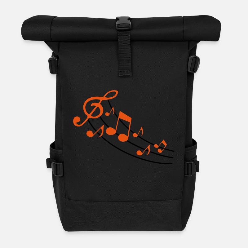music notes design - Rolltop Rucksack - Schwarz