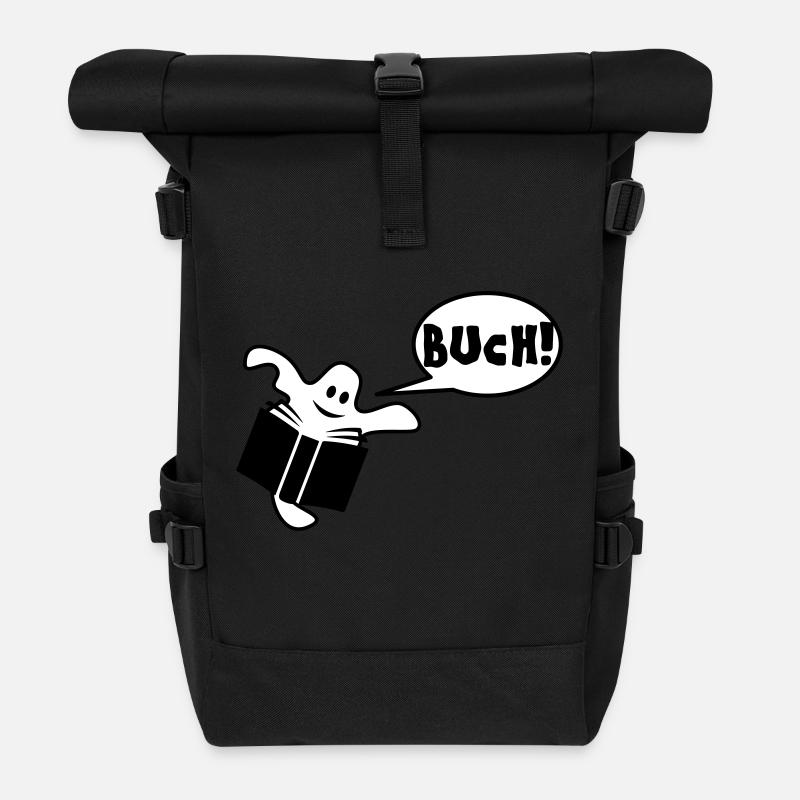 Buch - Rolltop Rucksack - Schwarz