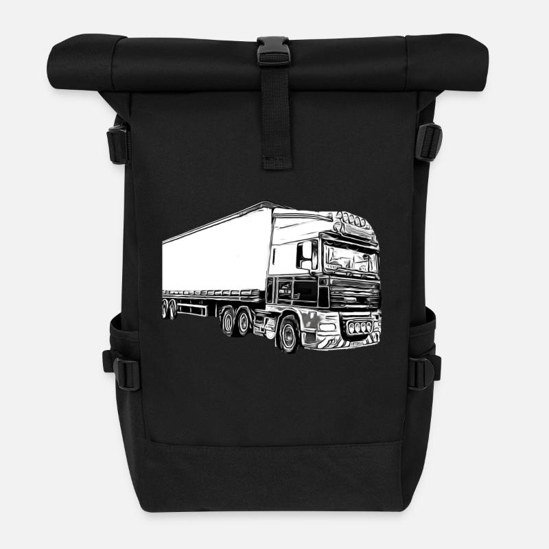 Lastwagen - Rolltop Rucksack - Schwarz