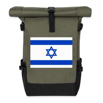 Drapeau Israel / Israel flag - Sac à dos roll top - olive/noir - Devant