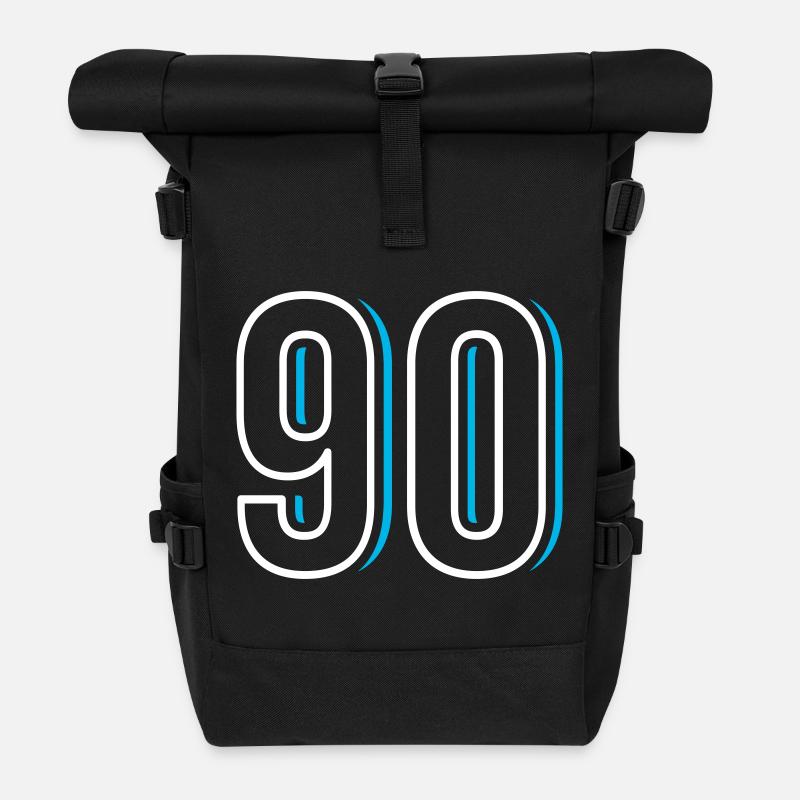 Nummer 90 - Neunzig - Rolltop Rucksack - Schwarz
