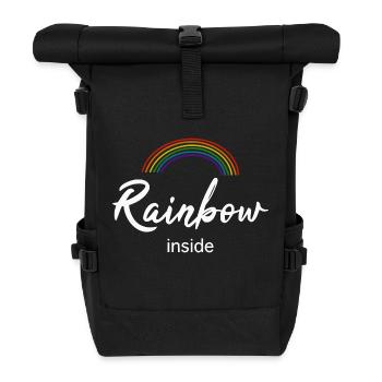 Rainbow inside - Rolltop Rucksack - Schwarz - Vorne