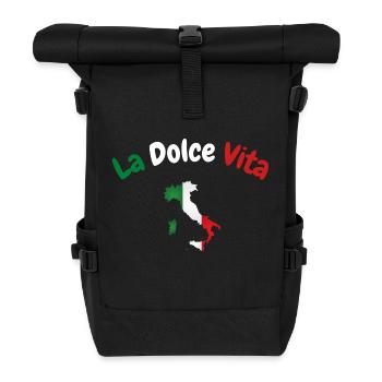 la dolce vita bella italia - Sac à dos roll top - noir - Devant