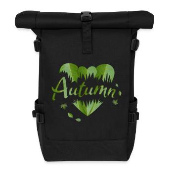 Automne Feuilles d’automne Feuilles de cœur - Sac à dos roll top - noir - Devant