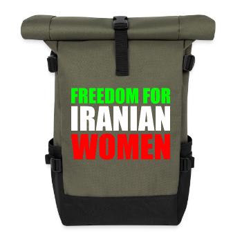 Freedom for iranian women - Roll Top Backpack - olive/black - Front