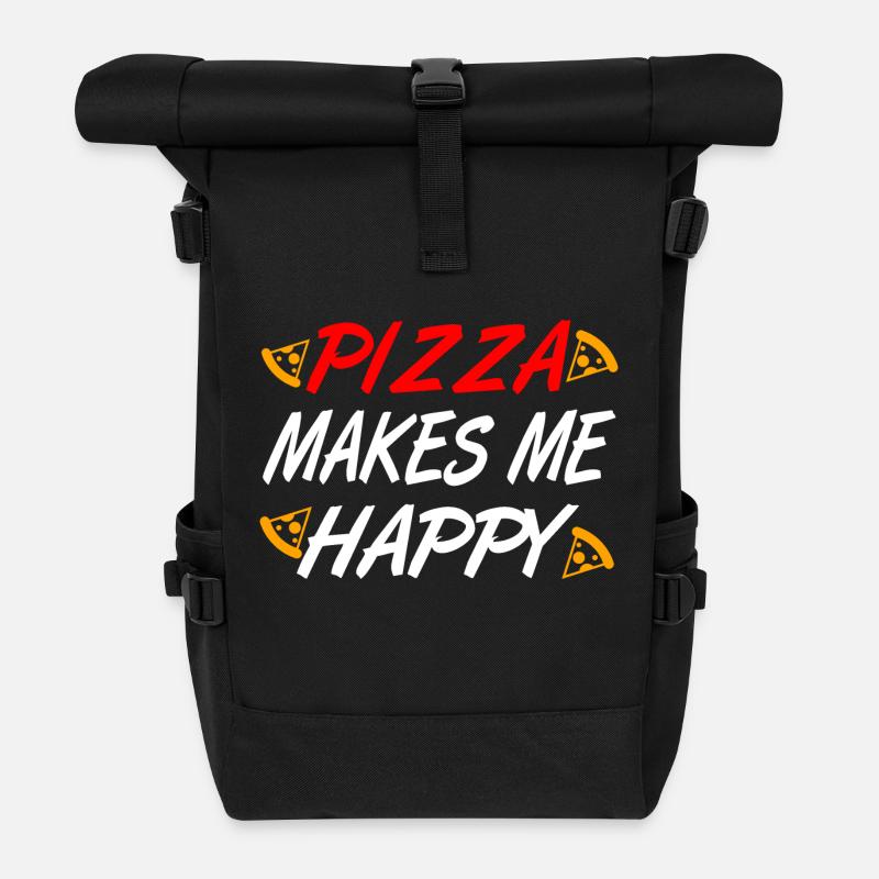 Pizza - Rolltop Rucksack - Schwarz