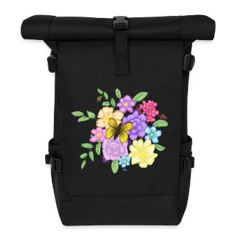 Flower bouquet - Roll Top Backpack - black - Front