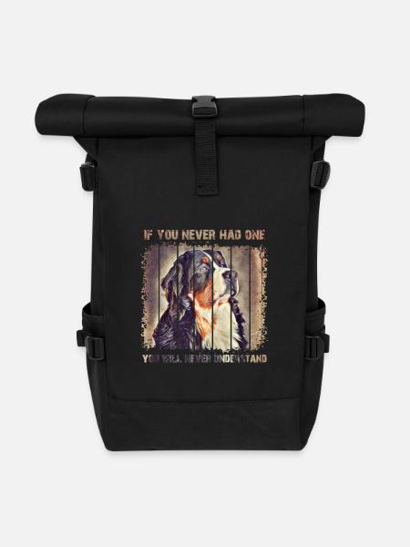 Berner Sennenhund - Rolltop Rucksack - Schwarz