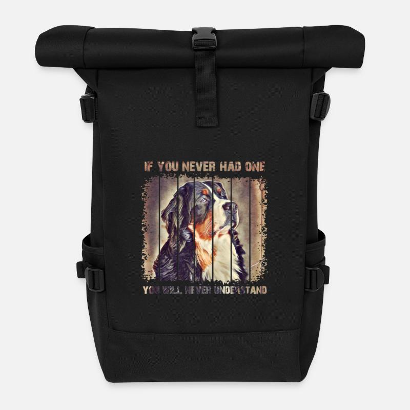 Berner Sennenhund - Rolltop Rucksack - Schwarz