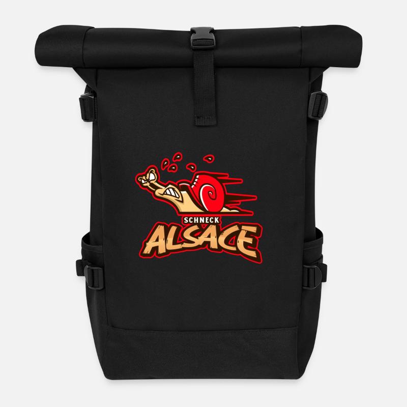 Alsace Schneck - Sac à dos roll top - noir