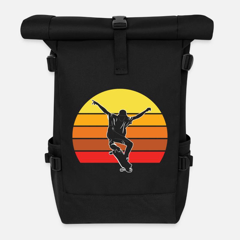 Skateboard, Skateboard, Skateboard-Fan - Rolltop Rucksack - Schwarz