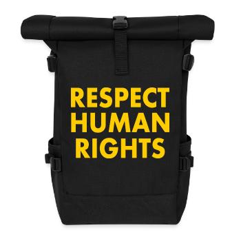 Respect human rights - Sac à dos roll top - noir - Devant