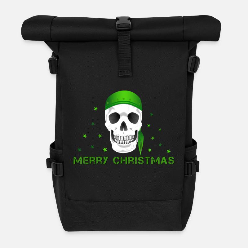 Merry Christmas - Rolltop Rucksack - Schwarz