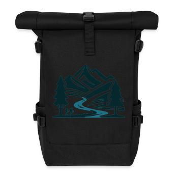 Wandern - Rolltop Rucksack - Schwarz - Vorne