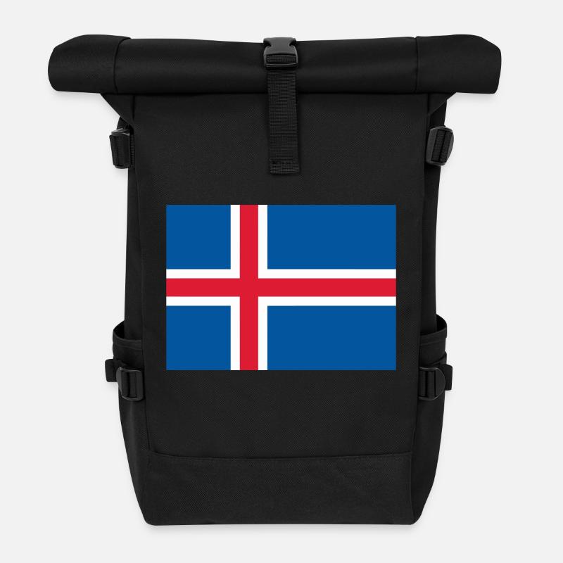 Iceland flag / Drapeau Islande - Sac à dos roll top - noir