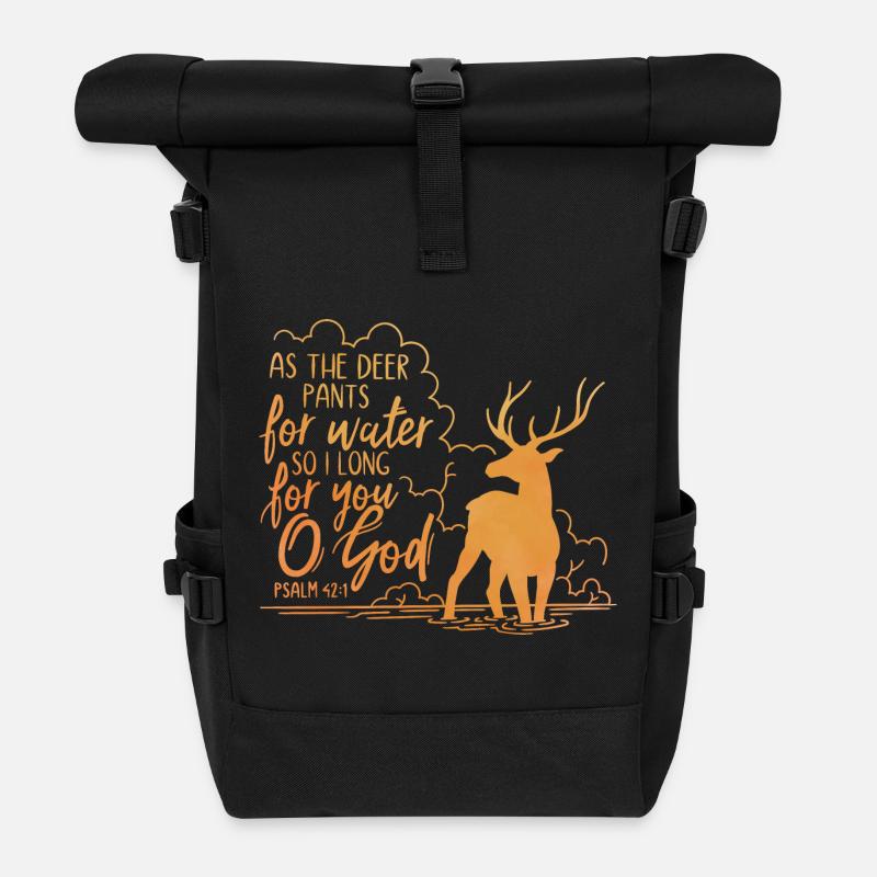 Comme le cerf halète pour l’eau - Sac à dos roll top - noir