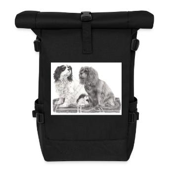 Cavalier King Charles Spaniel Sticker - Roll Top Backpack - black - Front