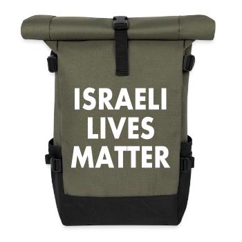 Israeli lives matter - Rolltop Rucksack - Olive/Schwarz - Vorne