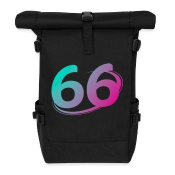 Nummer 66 mehrfarbig - Rolltop Rucksack - Schwarz - Vorne
