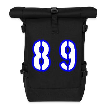 89 Zahl Symbol - Rolltop Rucksack - Schwarz - Vorne