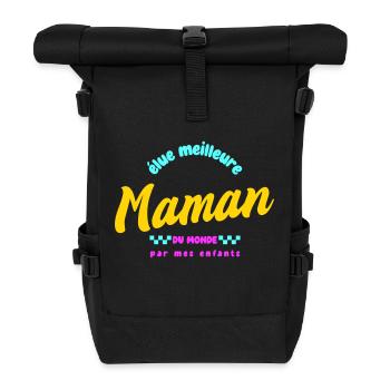 élue meilleure maman du monde par mes enfants - Sac à dos roll top - noir - Devant