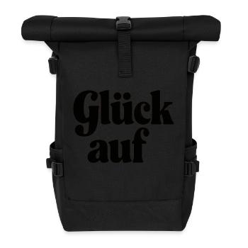 Glück Auf Erzgebirge - Schlägel und Eisen - Rolltop Rucksack - Schwarz - Vorne