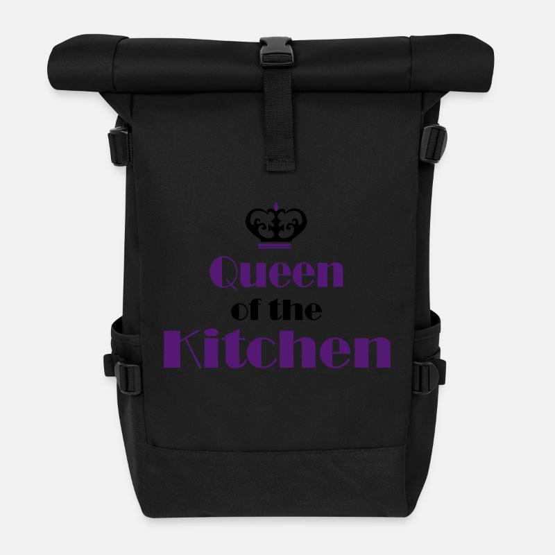 Women's Cooking Apron - Roll Top Backpack - black