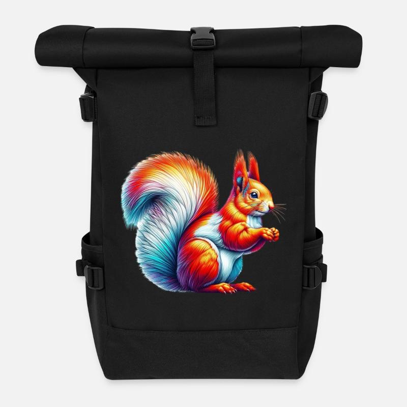 Eichhörnchen - Rolltop Rucksack - Schwarz