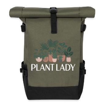 Pflanzen-Dame - Rolltop Rucksack - Olive/Schwarz - Vorne