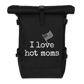 Witziges Design für Hot Mom Fans - Rolltop Rucksack - Schwarz - Vorne