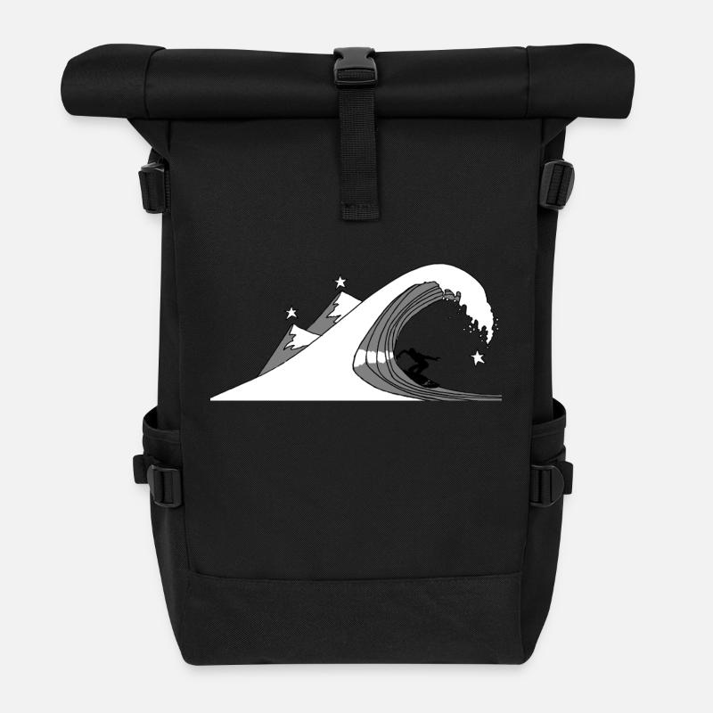 Sternen-Surfen - Rolltop Rucksack - Schwarz